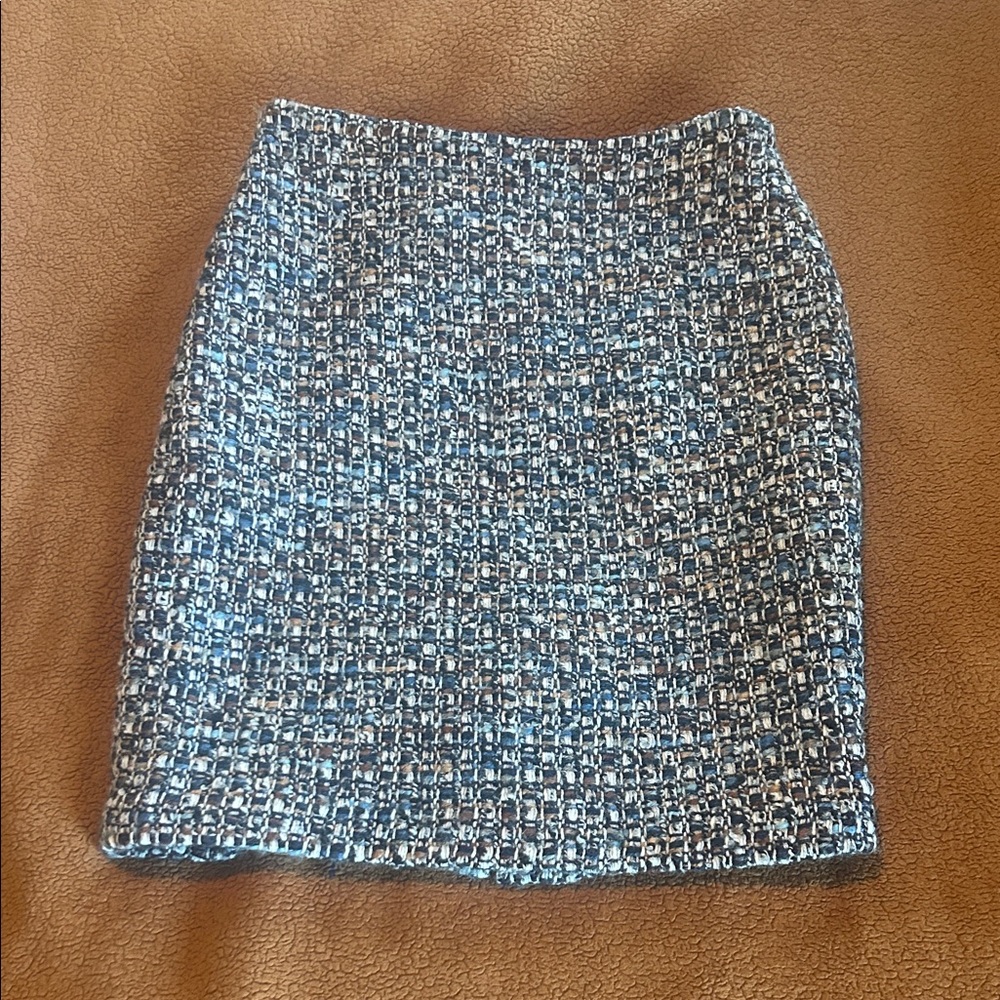 Blue Tweed Women's Skirt - Picture 3 of 13